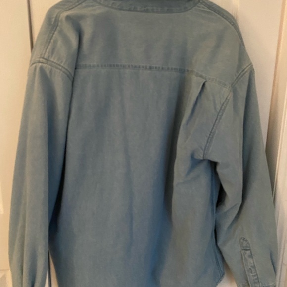 Denim shirt jacket with fleece lining - Picture 3 of 3